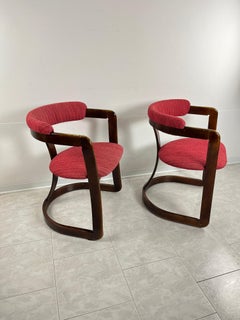 Ensemble de 2 chaises incurvées en bois du milieu du siècle dernier attribuées à A. & P. Castiglioni