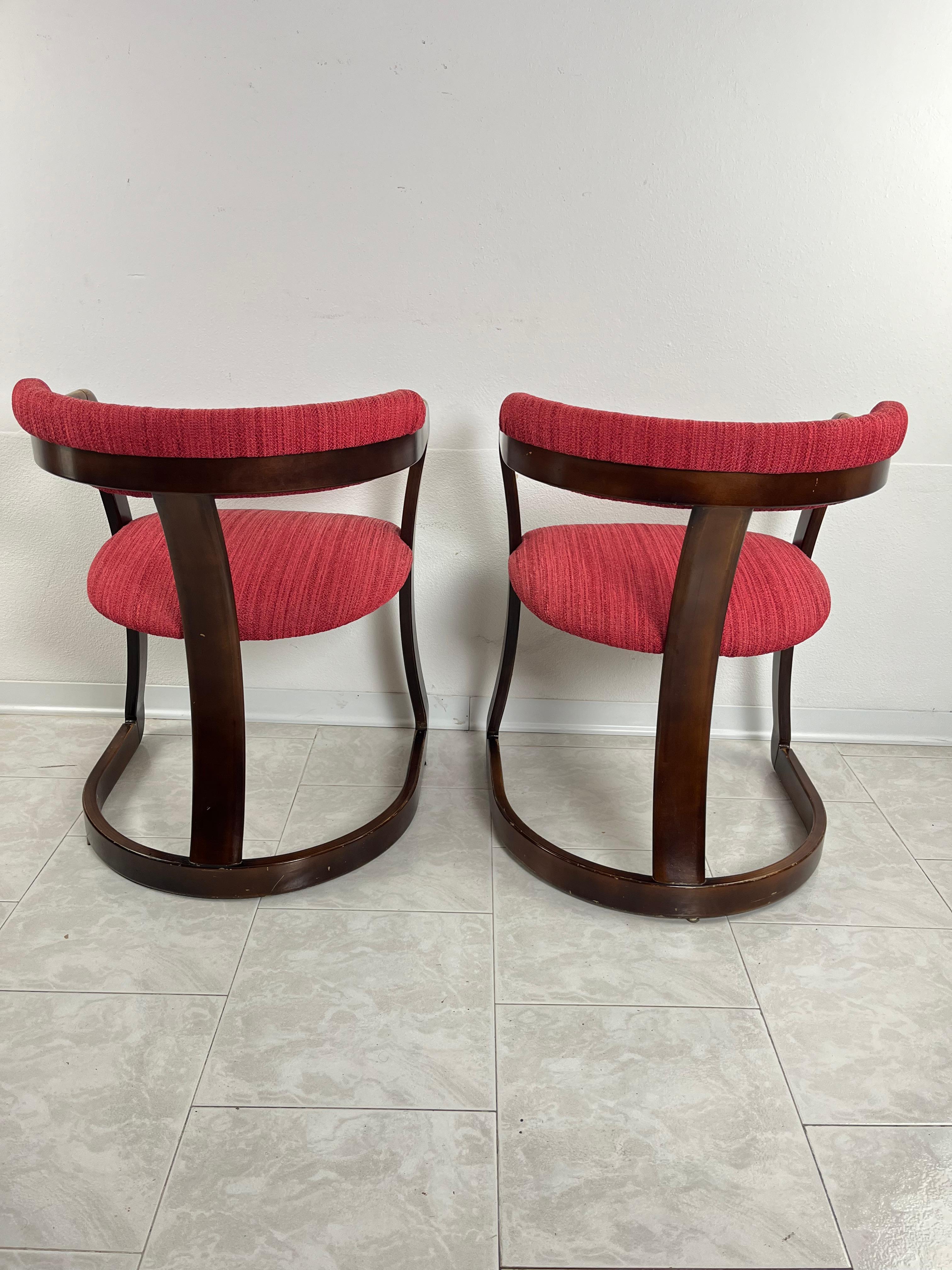 Set of 2 Mid-Century Curved Wooden Chairs Attributed to A. & P. Castiglioni In Good Condition For Sale In Palermo, IT