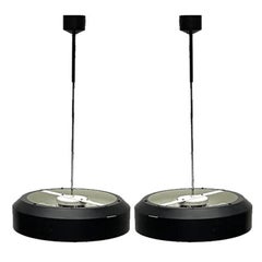 Set of 2 Mid-Century Czech Minimalist Ceiling Pendant Lamps by Josef, 1960s