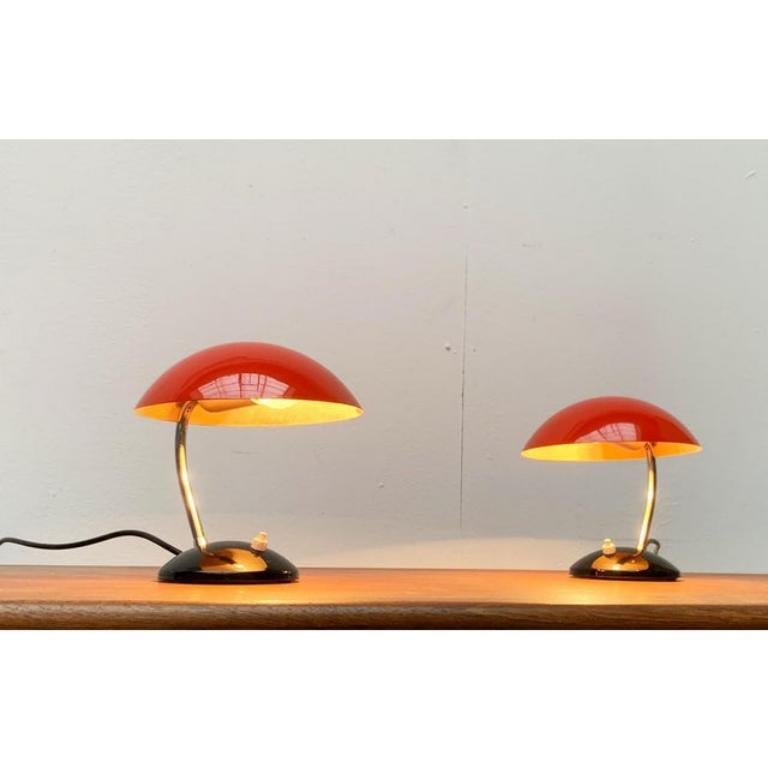 Conjunto de 2 lámparas de mesa minimalistas checas de mediados de siglo de Josef Hurka Moderno de mediados de siglo en venta
