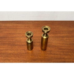 Set of 2 Mid-Century Danish Brass Candleholders from Boyes Metalkunst, 1960s
