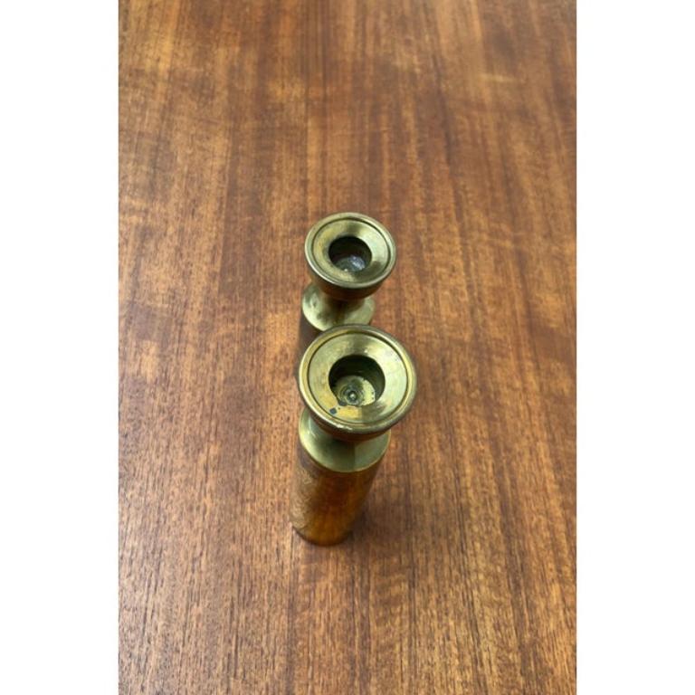XX secolo Set di 2 portacandele in ottone danese di metà secolo di Boyes Metalkunst, anni '60 in vendita