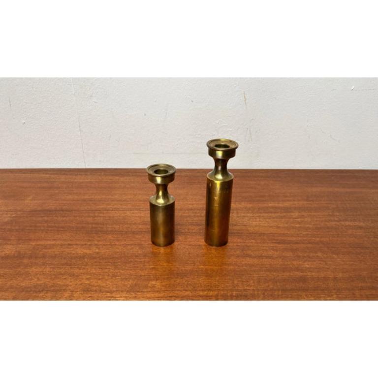 Set di 2 portacandele in ottone danese di metà secolo di Boyes Metalkunst, anni '60 in vendita 1