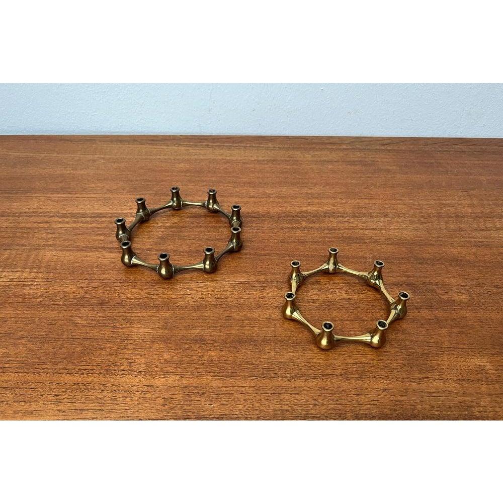 Metallo Set di 2 portacandele danesi di metà secolo di Jens H. Quistgaard, anni '60 in vendita