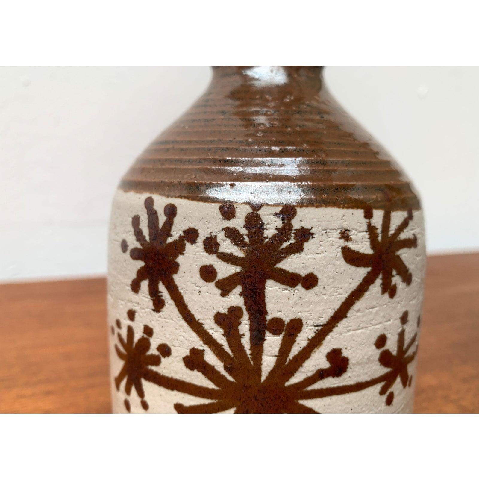 2er-Set dänische Keramikflasche und Vase aus der Mitte des Jahrhunderts von Ebeltoft Pottery, 1960er Jahre (Dänisch) im Angebot