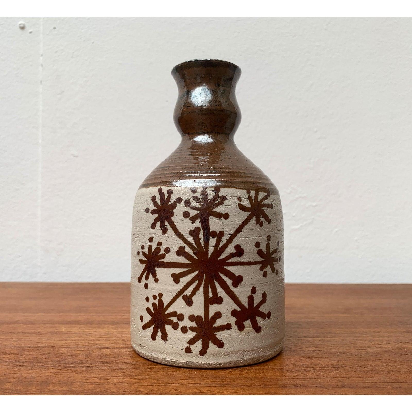 2er-Set dänische Keramikflasche und Vase aus der Mitte des Jahrhunderts von Ebeltoft Pottery, 1960er Jahre im Angebot 2