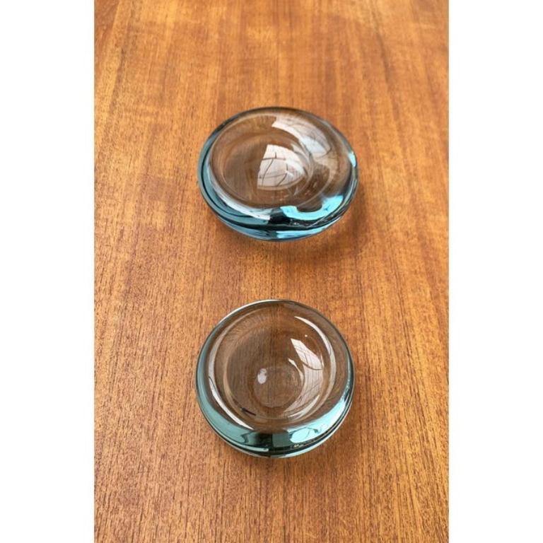 Mid-Century Modern Set of 2 Mid-Century Danish Glass Bowls by Per Lütken for Holmegaard, 1960s For Sale