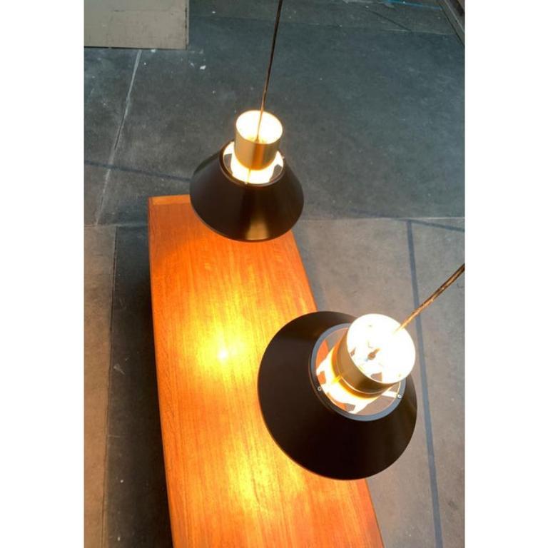 Mid-Century moderno Set di 2 lampade a sospensione danese di metà secolo di Jo Hammerborg, anni '60 in vendita