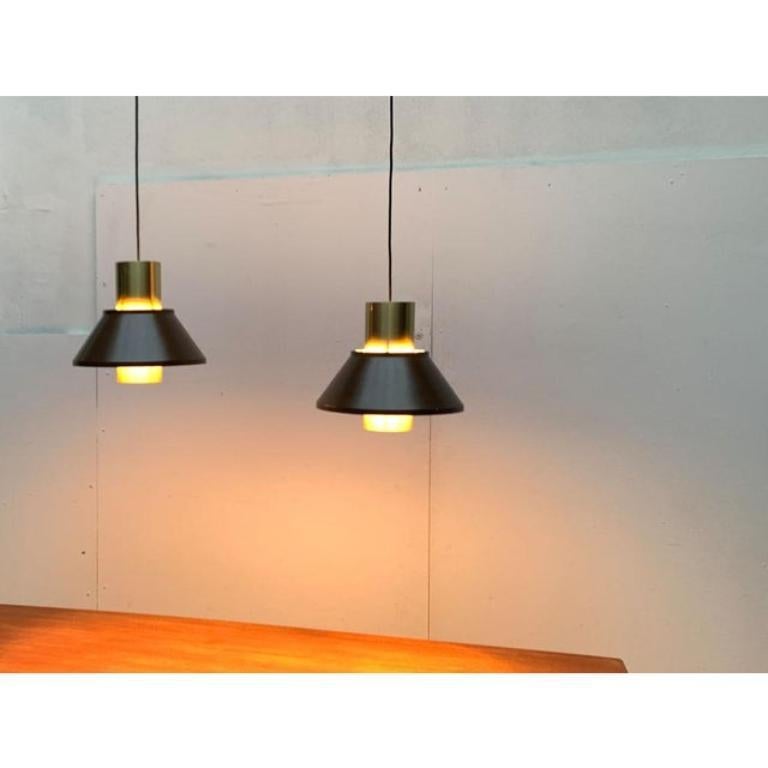 Set di 2 lampade a sospensione danese di metà secolo di Jo Hammerborg, anni '60 In condizioni buone in vendita a Hamburg, DE