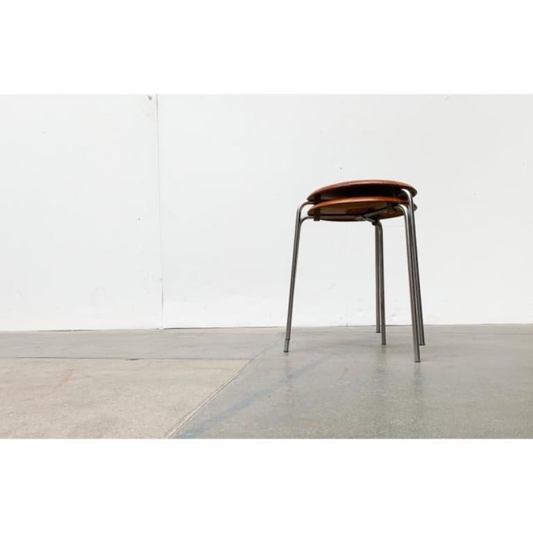 Paire De Tabourets Arne Jacobsen Dot 3170 Pour Fritz Hansen - Design Danois Années 50