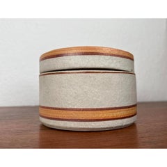 Set of 2 Mid-Century Danish Pottery Candleholder & Lidded Box by Søholm, 1960s