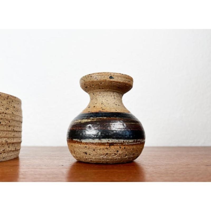 Juego de 2 candelabros y jarrón de cerámica danesa de mediados de siglo de Friederichsen, años 70 en venta 6