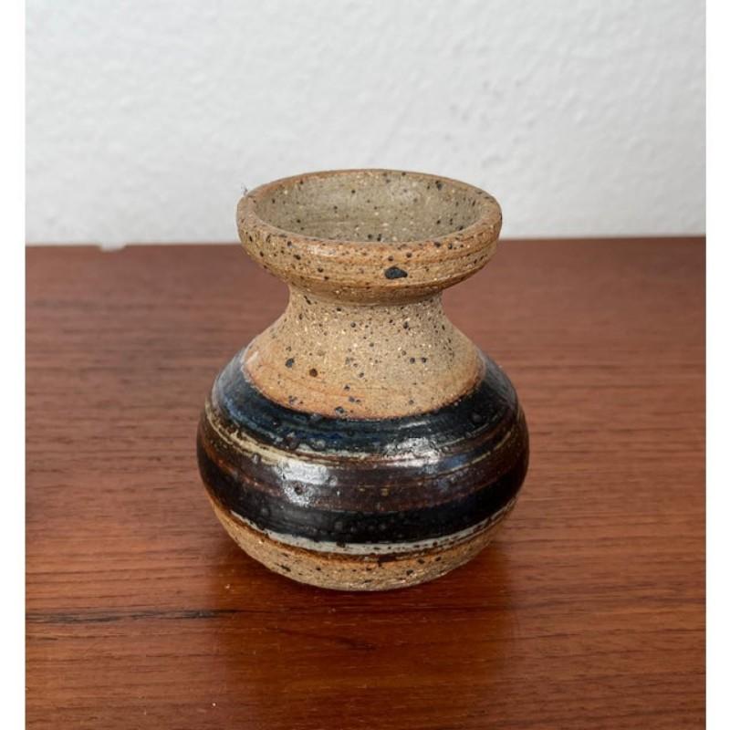 Juego de 2 candelabros y jarrón de cerámica danesa de mediados de siglo de Friederichsen, años 70 Moderno de mediados de siglo en venta