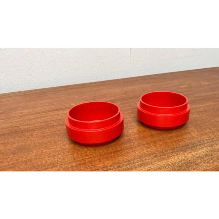 Mid-Century Modern Set of 2 Mid-Century Danish Space Age Red Stacking Bowls from Nordsted, 1960s For Sale