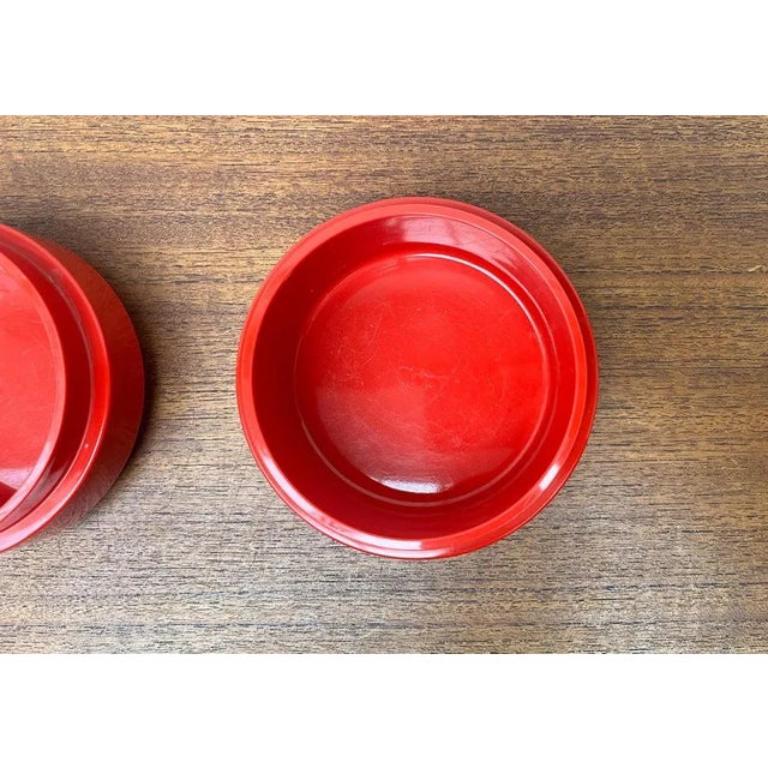 Set of 2 Mid-Century Danish Space Age Red Stacking Bowls from Nordsted, 1960s For Sale 1