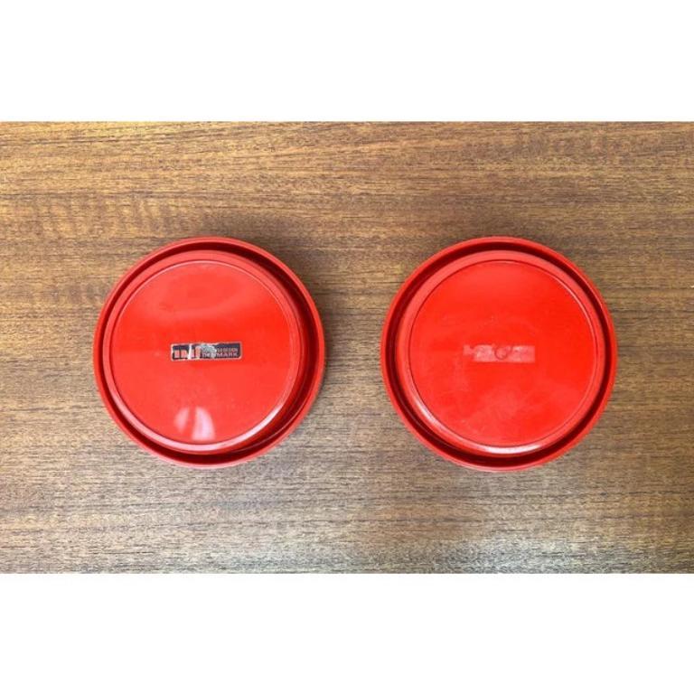 Set of 2 Mid-Century Danish Space Age Red Stacking Bowls from Nordsted, 1960s For Sale 3