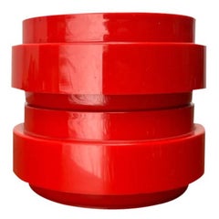 Set di 2 ciotole impilabili di colore rosso dell'era spaziale danese di metà secolo, Nordsted, 1960