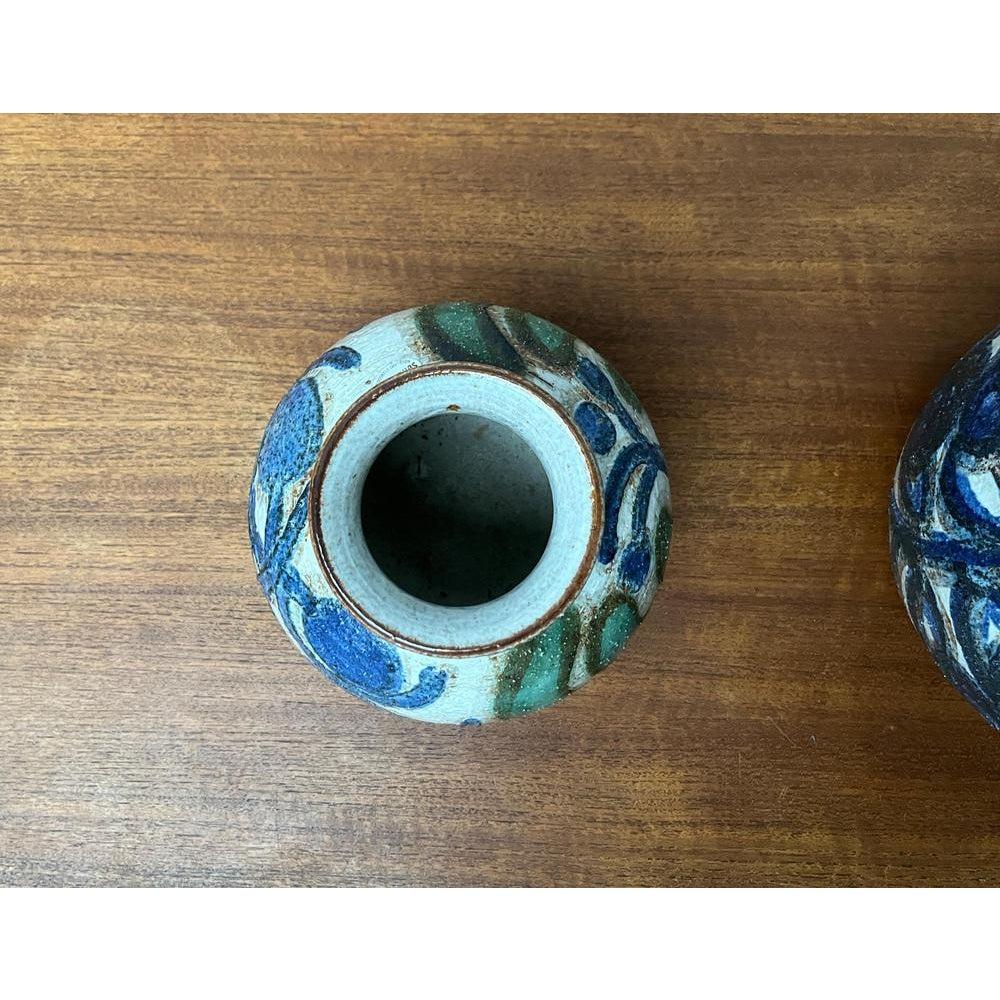 Set di 2 vasi a sfera in Studio Pottery danese del 1960 di Søholm, metà del secolo scorso in vendita 3