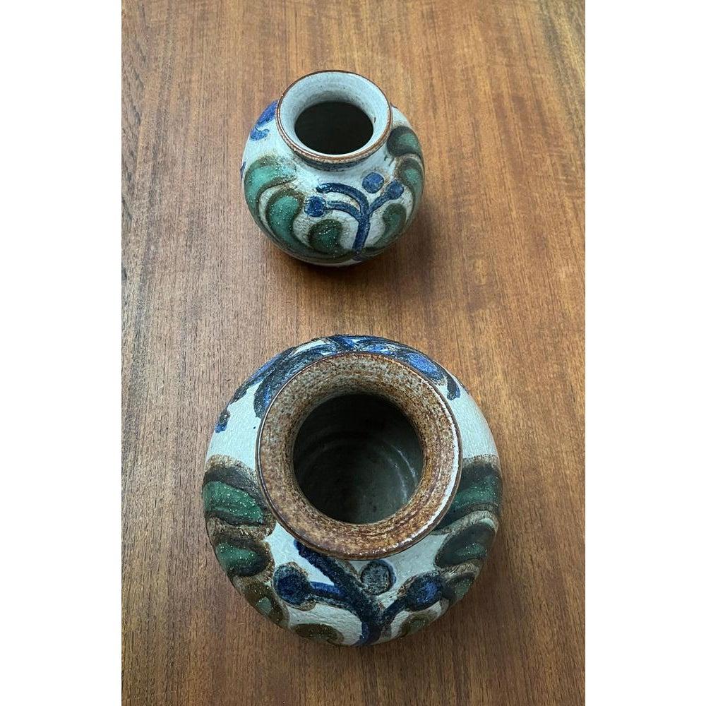 Set di 2 vasi a sfera in Studio Pottery danese del 1960 di Søholm, metà del secolo scorso in vendita 2