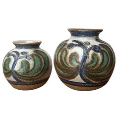 Satz von 2 Kugelvasen aus dänischer Studio Pottery aus der Jahrhundertmitte von Søholm, 1960er Jahre