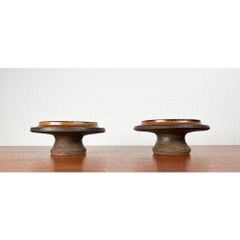 Set of 2 Mid-Century Danish Studio Pottery Candleholder by Lise Eder, 1960s