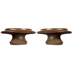 Set of 2 Mid-Century Danish Studio Pottery Candleholder by Lise Eder, 1960s