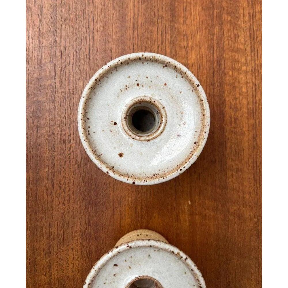 XX secolo Set di 2 portacandele in Studio Pottery danese di metà secolo, anni '60 in vendita