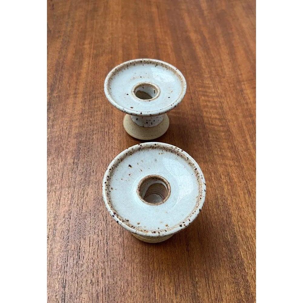 Set di 2 portacandele in Studio Pottery danese di metà secolo, anni '60 in vendita 1