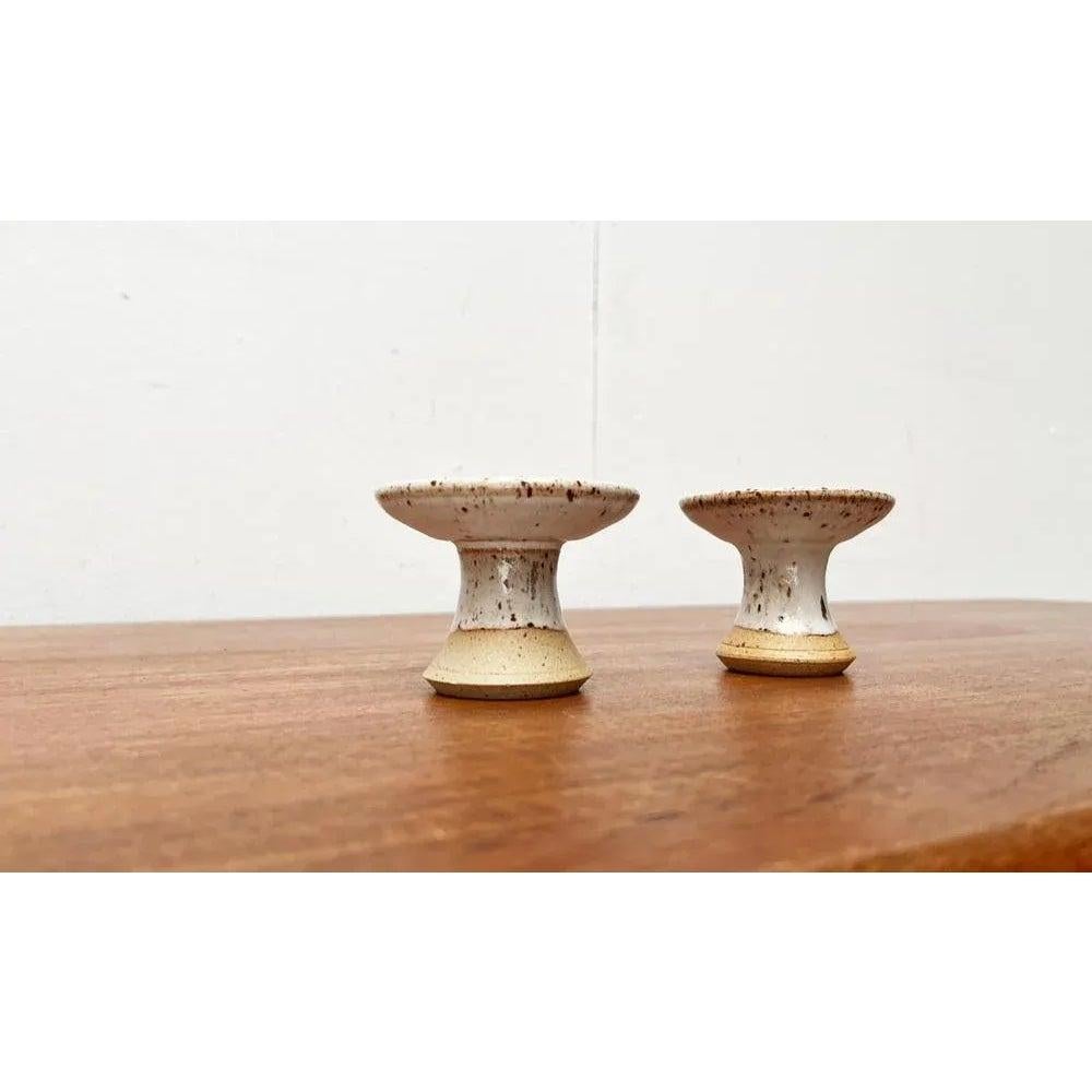 Set di 2 portacandele in Studio Pottery danese di metà secolo, anni '60 in vendita 2
