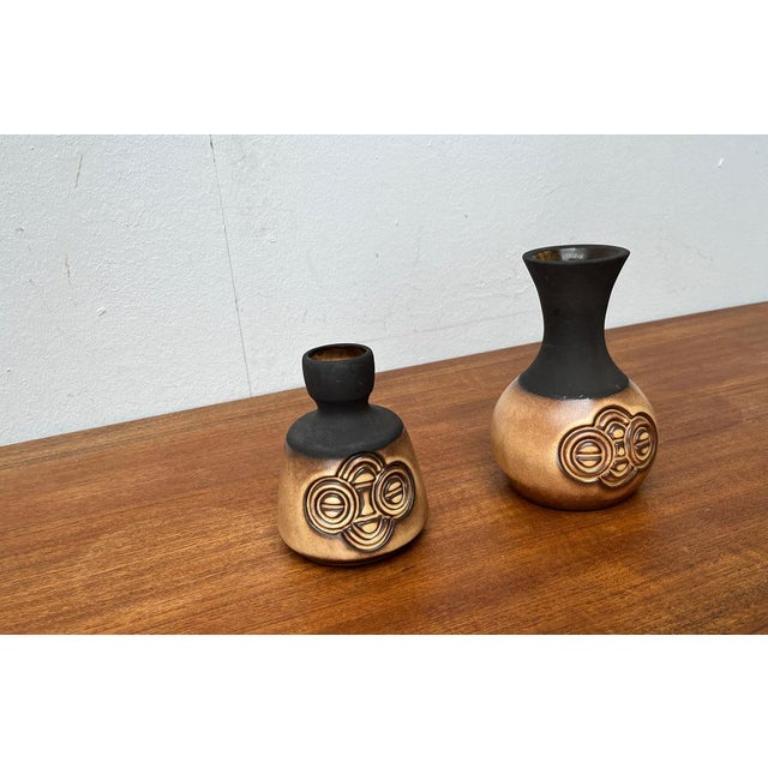 Set di 2 vasi in Studio Pottery danese di metà secolo di Frank Keramik, anni '60 in vendita 3