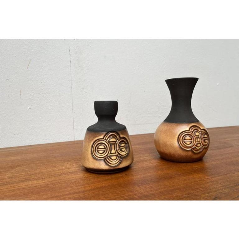 Set di 2 vasi in Studio Pottery danese di metà secolo di Frank Keramik, anni '60 in vendita 4