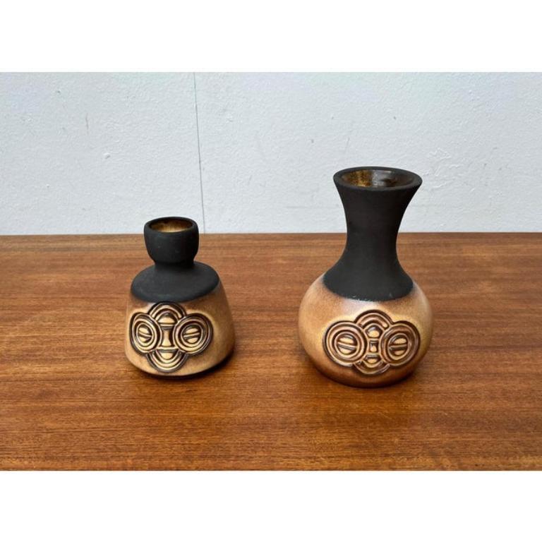 Set di 2 vasi in Studio Pottery danese di metà secolo di Frank Keramik, anni '60 in vendita 2