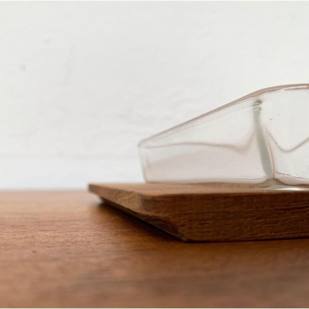 2er-Set dänisches Teakholz-Tablett mit Glas aus der Jahrhundertmitte, 1960er im Angebot 6