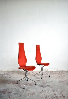 Set of 2 Midcentury Dining Chairs 'Chaise Lyre' by Theo Häberli, 1960s