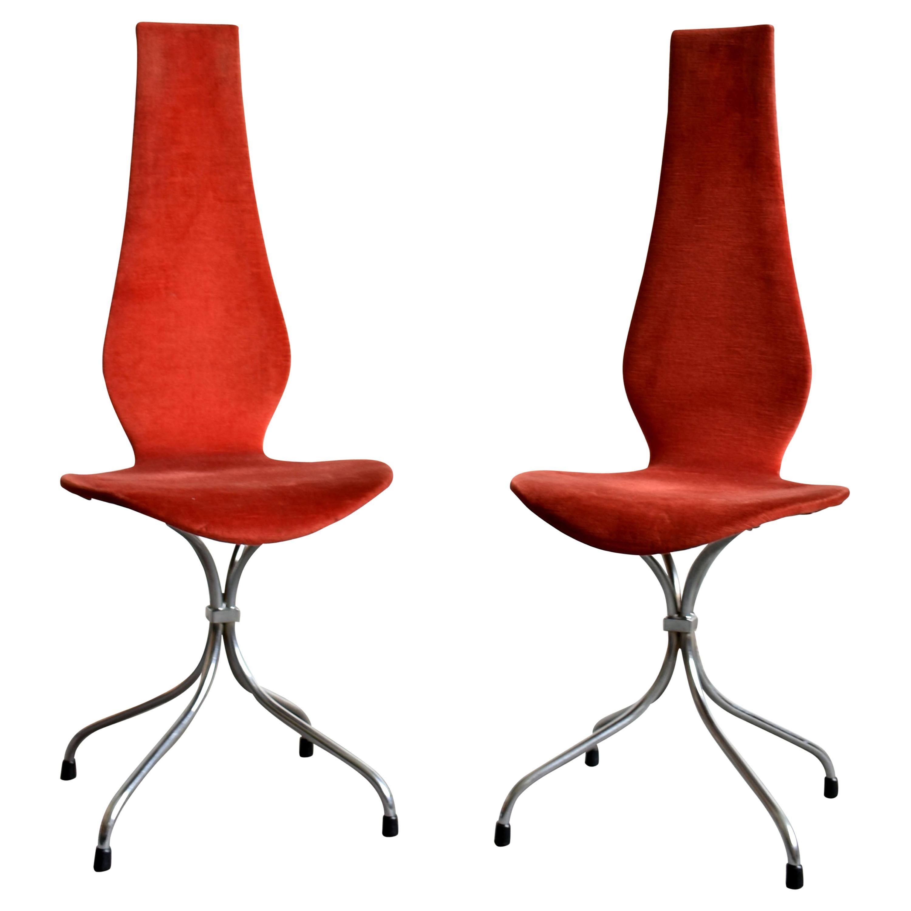 Set of 2 Midcentury Dining Chairs 'Chaise Lyre' by Theo Häberli, 1960s