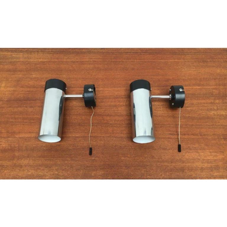 Set of 2 Mid-Century Dutch Minimalist Wall Lamps by H. Busquet, 1960s For Sale 4