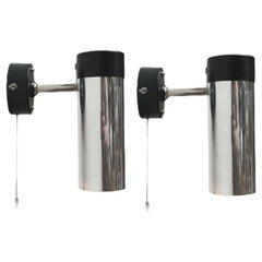 Set of 2 Mid-Century Dutch Minimalist Wall Lamps by H. Busquet, 1960s