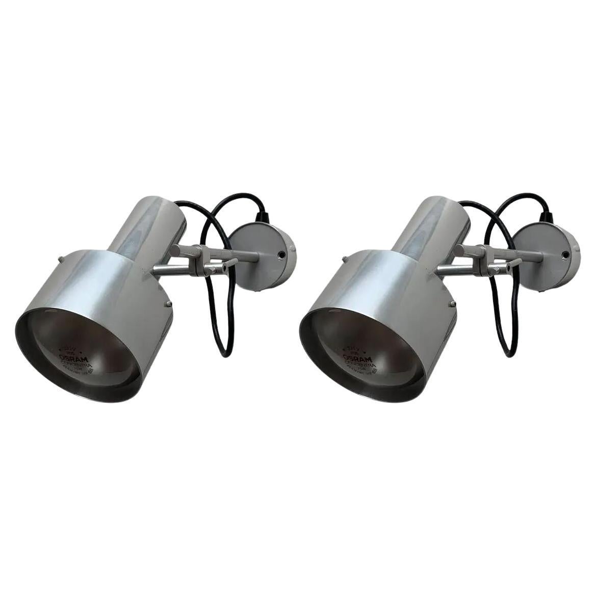 Set of 2 Mid-Century FA2 Wall Lamps by Peter Nelson, England, 1960s.