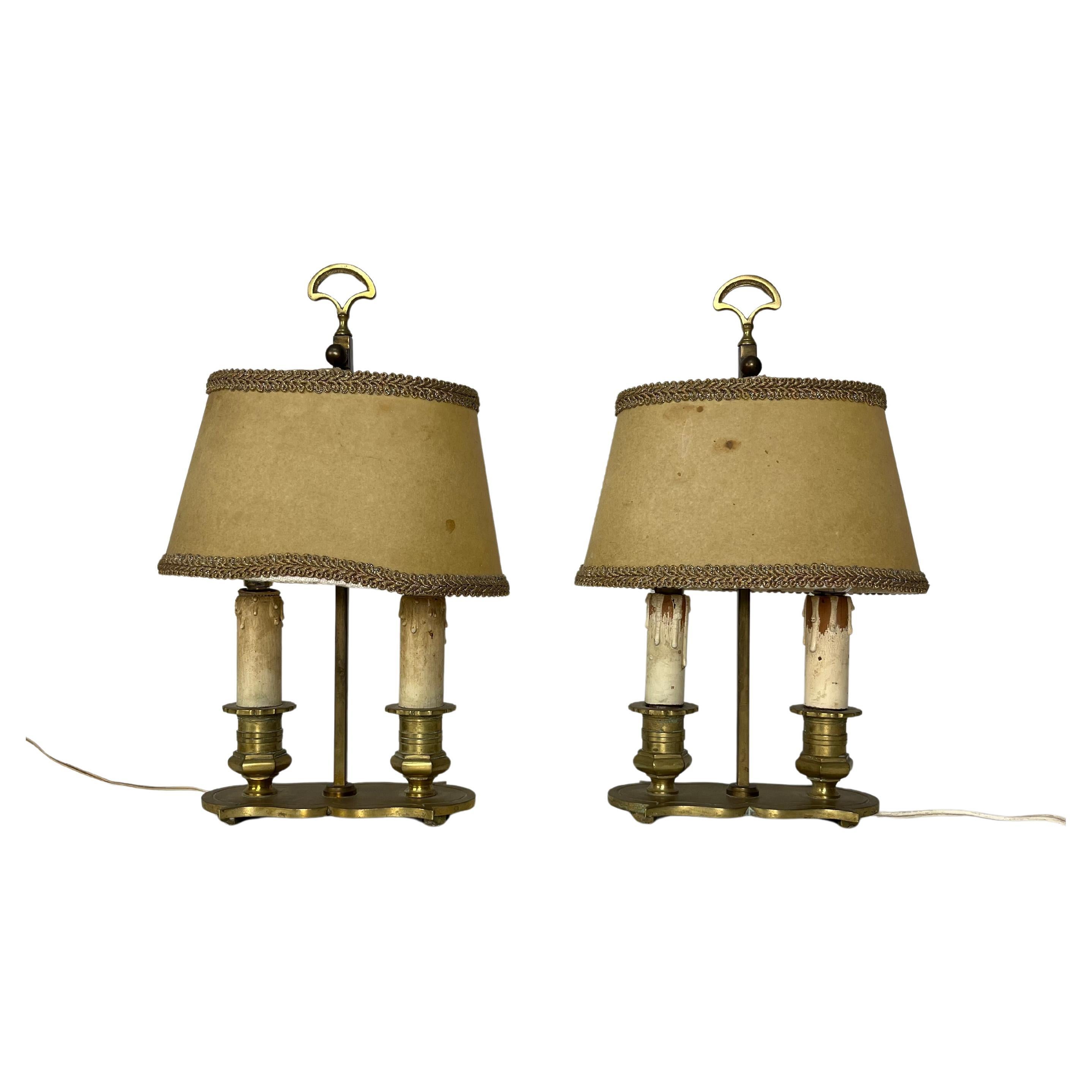 Set Of 2 Mid-century French 2-Light Bedside Lamps, 1950s