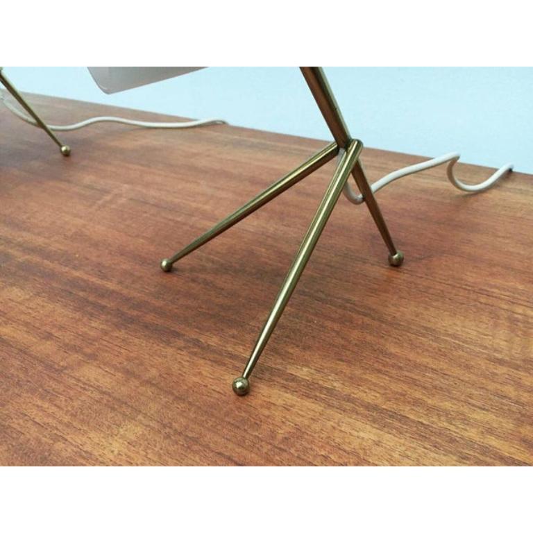 Ensemble de 2 lampes de table tripode allemandes du milieu du siècle dernier en acryl et laiton de Cosack, années 1960 en vente 3