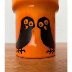 Set of 2 Mid-Century German Ceramic Vases with Owl and Horse Design, 1960s