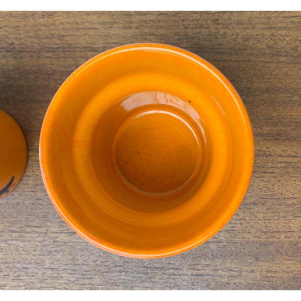 Ceramica Set di 2 vasi in ceramica tedesca di metà secolo con design di gufi e cavalli, anni '60 in vendita