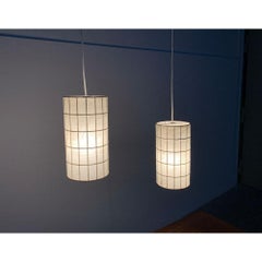 2er-Set Deutsche Kokon-Hängeleuchten von Friedel Wauer, Goldkant, Mitte des Jahrhunderts