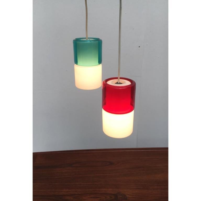 Set of 2 Mid-Century German Glass Pendant Lamps from Peill & Putzler, 1970s For Sale 4