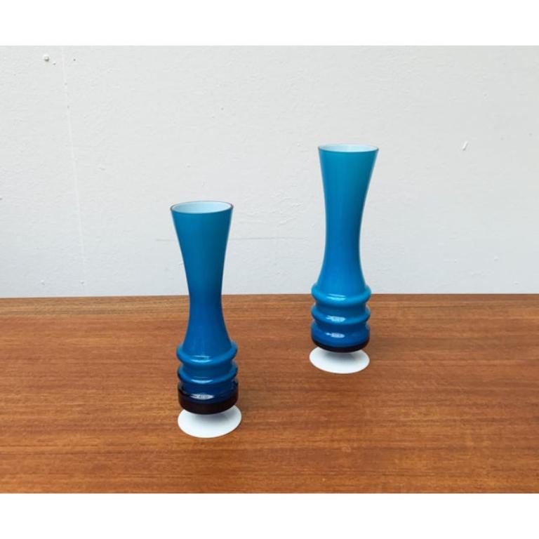 Vetro Set di 2 vasi in vetro tedesco di metà secolo di Karl Friedrich Glass, anni '60 in vendita