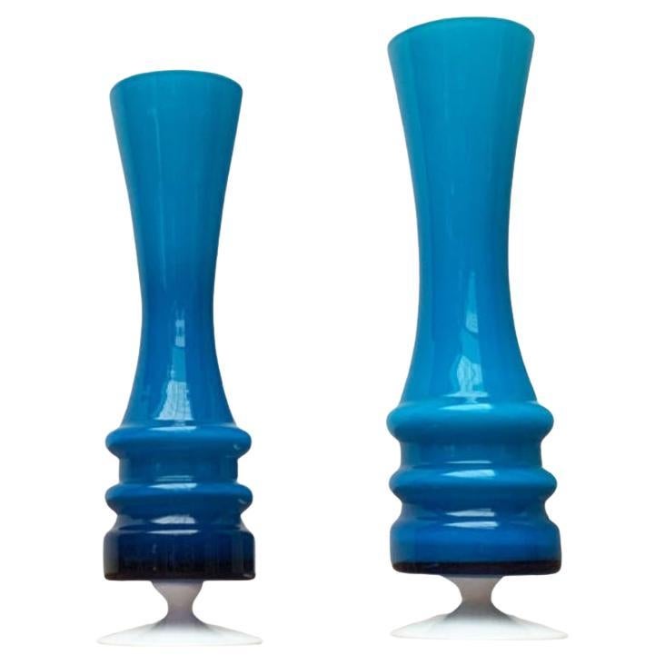 Set di 2 vasi in vetro tedesco di metà secolo di Karl Friedrich Glass, anni '60