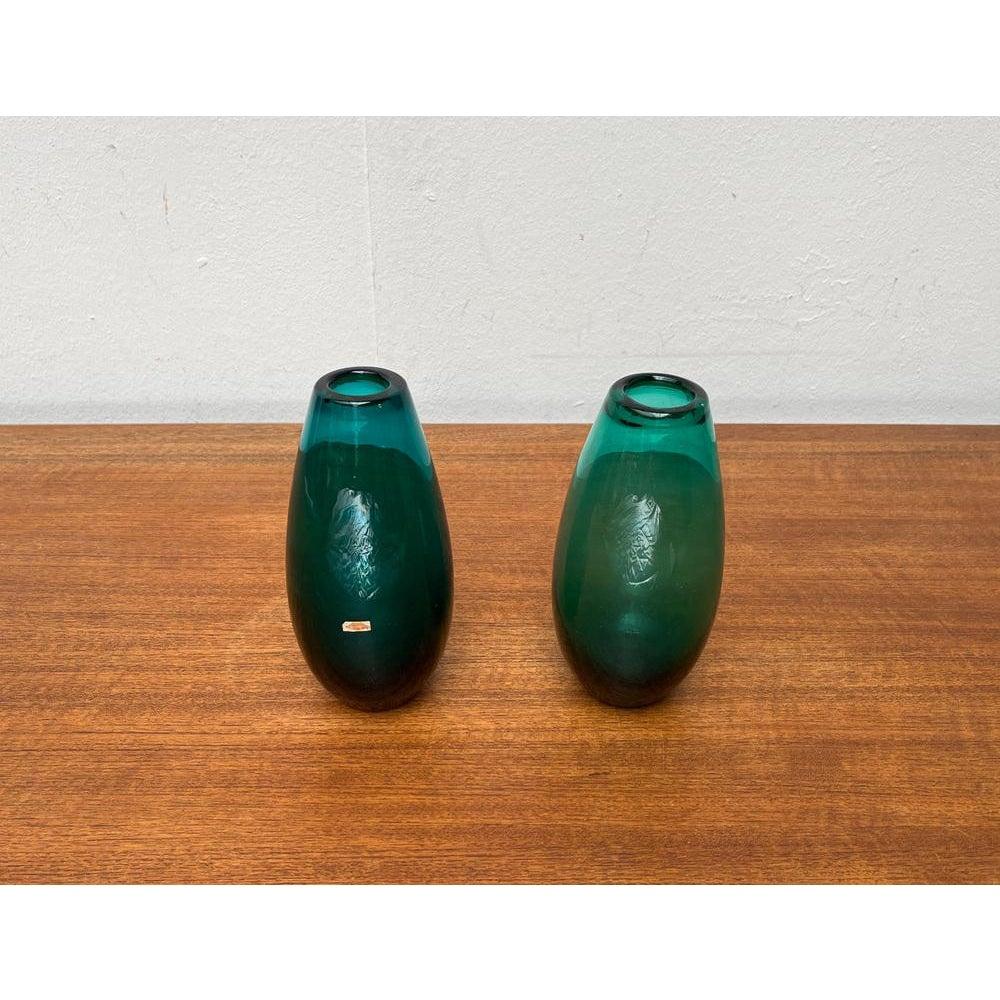 Set di 2 vasi in vetro tedesco di metà secolo di Karl Friedrich Glas, anni '60 In condizioni ottime in vendita a Hamburg, DE