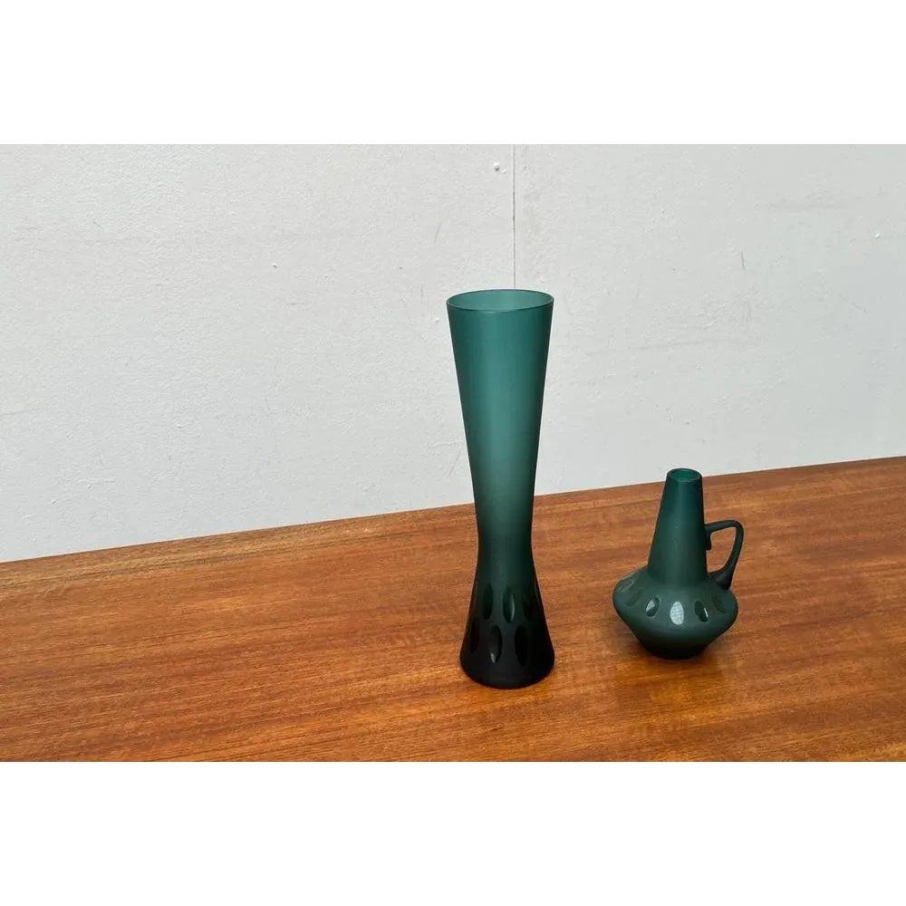 Vetro Set di 2 vasi in vetro tedesco di metà secolo di Karl Friedrich Glas, anni '60 in vendita