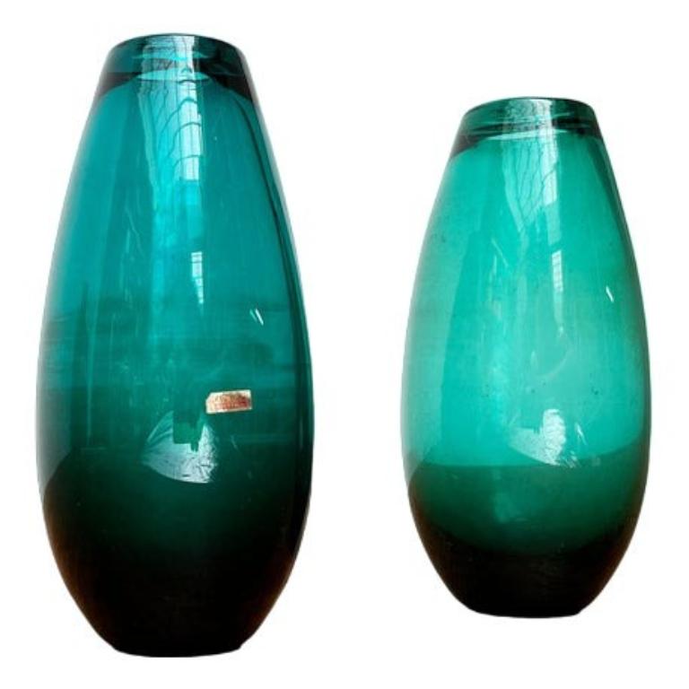 Set di 2 vasi in vetro tedesco di metà secolo di Karl Friedrich Glas, anni '60