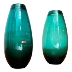 Set of 2 Mid-Century German Glass Vases from Karl Friedrich Glas, 1960s